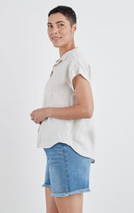 Cut Loose Hanky Linen Short Sleeve Pocket Shirt