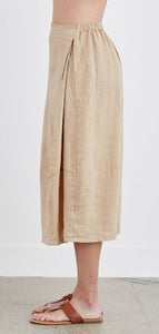 Cut Loose Hanky Linen Side Pleat Skirt