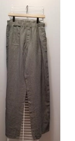Cut Loose Solid Linen Easy Long Pant- (XL, Cobblestone)- On Sale!