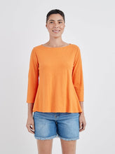 Load image into Gallery viewer, Cut Loose Light Weight Linen Cotton Jersey 3/4 Sleeve Aline Boatneck
