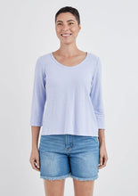 Load image into Gallery viewer, Cut Loose Light Weight Linen Cotton Jersey 3/4 Sleeve U-Neck