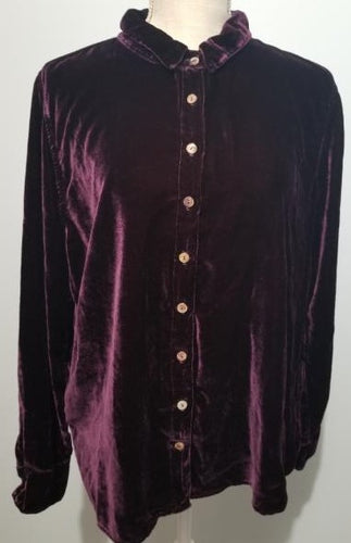 Cut Loose Velvet Fitted Shirt (M, Plumeria)- On Sale!