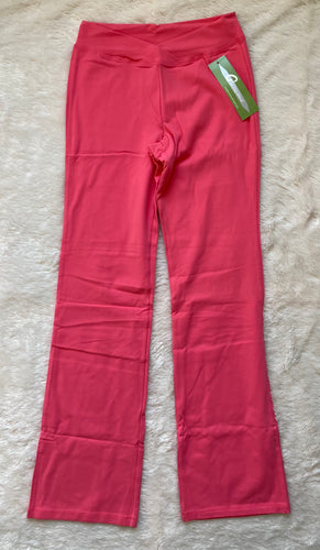 One Step Ahead Curved Low Waist Boot Pant (L, Pink ) - On Sale!