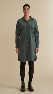 Cut Loose Mini Cord Shirt Dress (XS, Myrtle)- On Sale!
