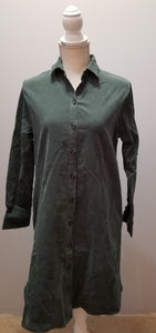 Cut Loose Mini Cord Shirt Dress (XS, Myrtle)- On Sale!