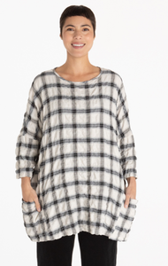 Cut Loose Crinkle Plaid One Size Pullover