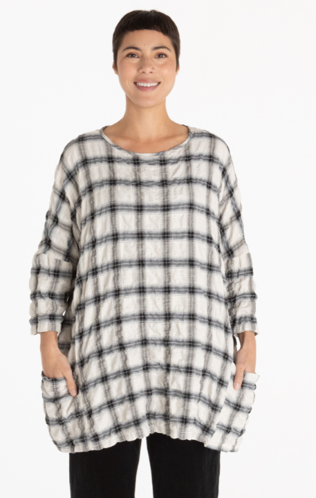 Cut Loose Crinkle Plaid One Size Pullover