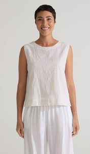 Cut Loose Texture Mini Stripe Shell w Wide Facing