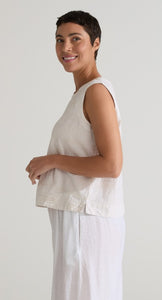 Cut Loose Texture Mini Stripe Shell w Wide Facing