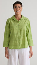 Load image into Gallery viewer, Cut Loose Texture Mini Stripe Crop Easy Shirt