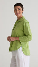 Load image into Gallery viewer, Cut Loose Texture Mini Stripe Crop Easy Shirt