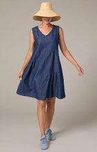 Load image into Gallery viewer, Cut Loose Flax Denim Patch Dress