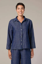 Load image into Gallery viewer, Cut Loose Flax Denim Crop Easy Shirt