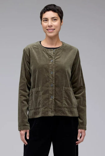 Cut Loose Soft Cotton Velvet Long Sleeve Cropped Jacket
