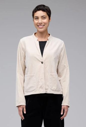 Cut Loose Soft Cotton Velvet Crop Aline Jacket