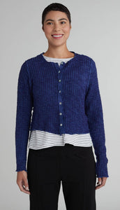Cut Loose Black/Natural Sweater Knit Crop Cardigan