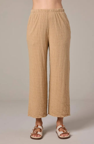 Cut Loose Grey Stripe Doublecloth Raw Hem Barrel Pant