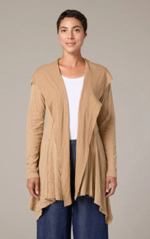 Cut Loose Grey Stripe Doublecloth Hooded Jacket