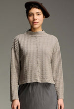 Load image into Gallery viewer, Cut Loose Textured Stripe Funnel Pullover