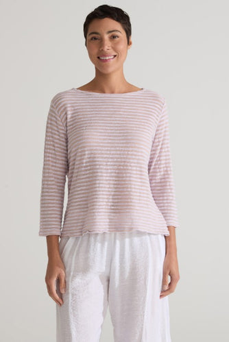 Cut Loose Vintage Stripe 3/4 Sleeve Boatneck Tee