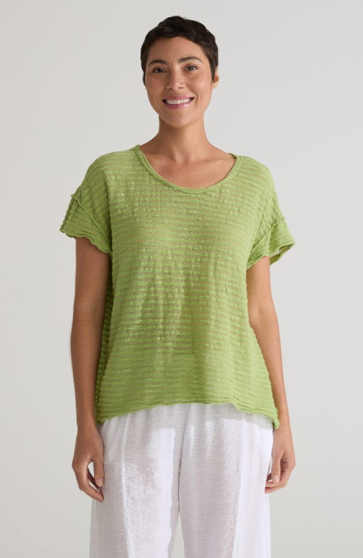 Cut Loose Vintage Stripe Raw Edge Aline Tee