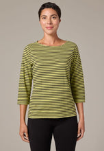 Load image into Gallery viewer, Cut Loose Navy/White Stripe 3/4 Sleeve Boatneck Tee