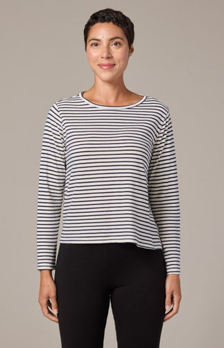 Cut Loose Navy/White Stripe Long Sleeve Top