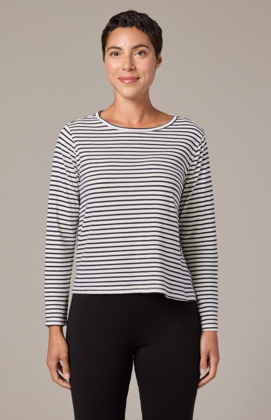 Cut Loose Navy/White Stripe Long Sleeve Top