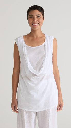 Cut Loose Tulle Cowl Drape Top