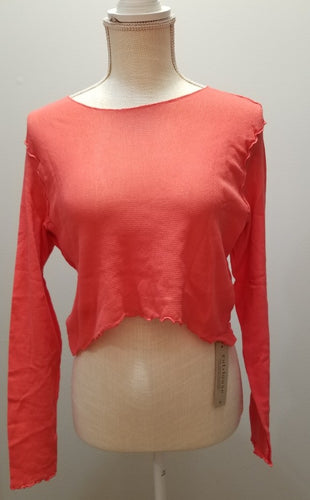 Cut Loose Tulle Curved Crop Top (M, Harbor Red)- On Sale!