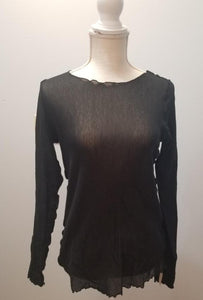 Cut Loose Tulle Pearl Edge Top (L, Black)- On Sale!