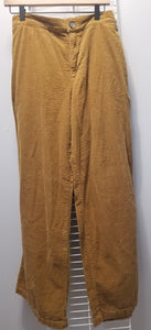 Cut Loose Lux Cord Wide Leg Zip Pant (M, Brass)- On Sale!