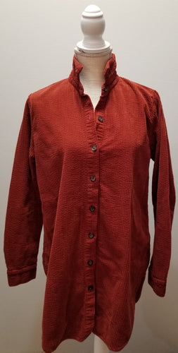 Cut Loose Lux Cord Aline Shirt (M, Cognac)- On Sale!