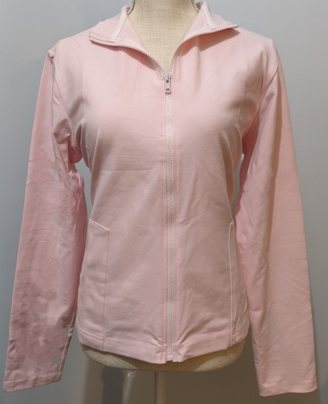 One Step Ahead Suede Supplex Full Length Zipper Jacket