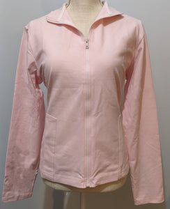 One Step Ahead Suede Supplex Full Length Zipper Jacket