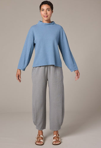 Cut Loose Pucker Doublecloth Side Pleat Lantern Pant