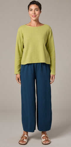 Cut Loose Pucker Doublecloth Long Sleeve Top