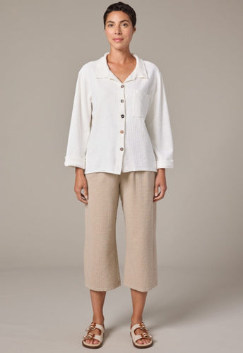 Cut Loose Pucker Doublecloth Crop Jacket