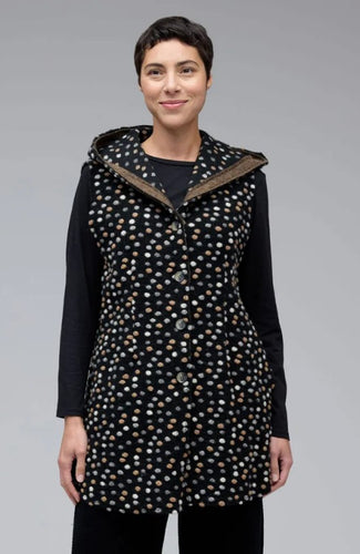 Cut Loose Pebbled Boiled Wool Hooded Vest