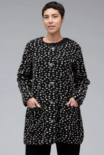 Cut Loose Pebbled Boiled Wool Easy Coat