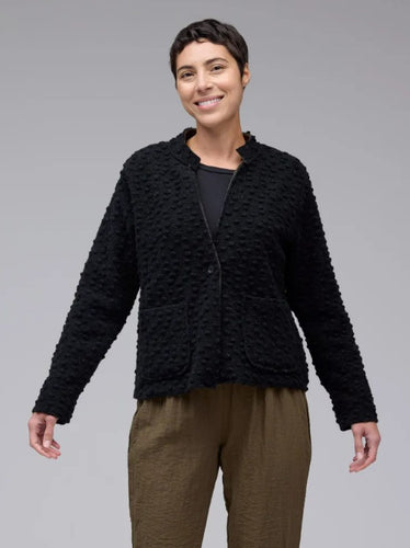 Cut Loose Pebbled Boiled Wool Crop Aline Jacket