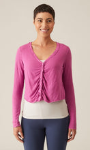 Load image into Gallery viewer, Cut Loose Light Weight Linen Sweater Shirred Cardi