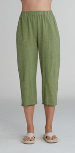 Cut Loose Crosshatch Raw Edge Crop Pant