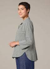 Load image into Gallery viewer, Cut Loose Crosshatch Crop Easy Shirt