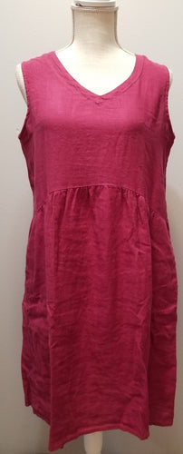 Cut Loose Hanky Linen Flounce Tank Dress (S, Rhubarb) - On Sale!
