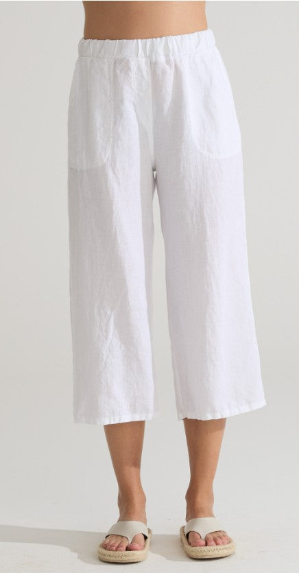 Cut Loose Hanky Linen Easy Crop Pant