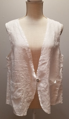 Cut Loose Hanky Linen One Button Vest (M, Laundered)- On Sale!
