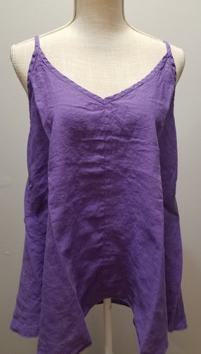 Cut Loose Hanky Linen Swing Cami (XL, Violine) - On Sale!