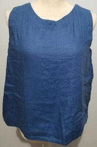 Cut Loose Hanky Linen Hi-Low Tank- (S, Atlantic)- On Sale!