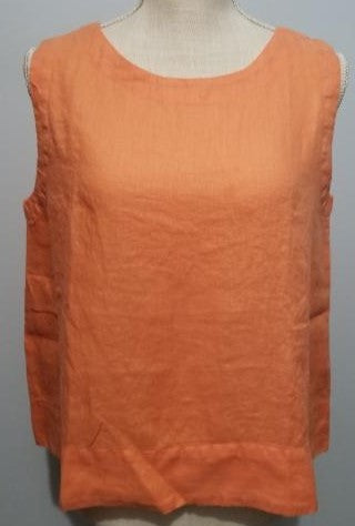 Cut Loose Hanky Linen Hi-Low Tank- (S, Tang)- On Sale!